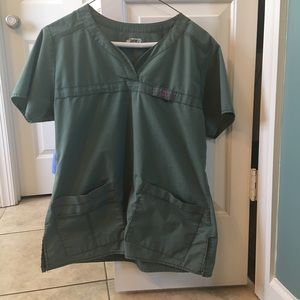 Army green scrub top